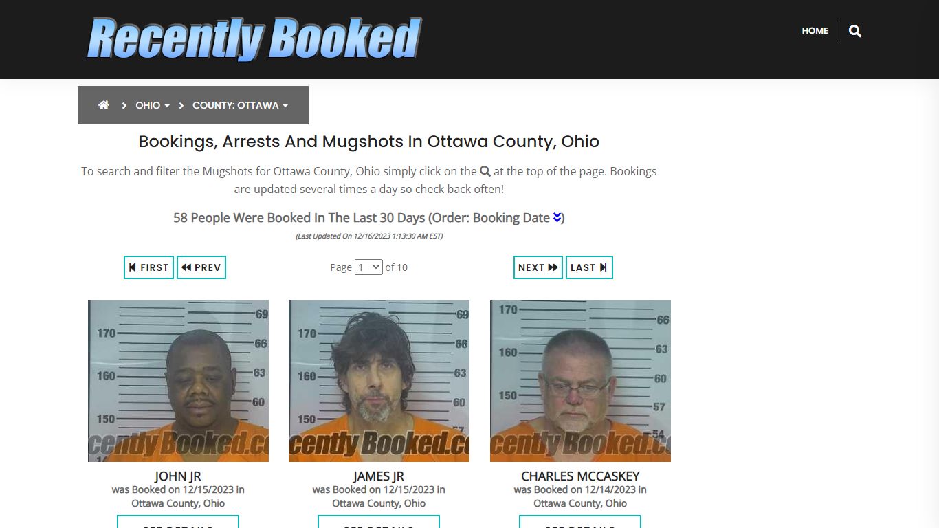 Recent bookings, Arrests, Mugshots in Ottawa County, Ohio - Recently Booked
